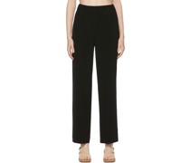 Black Elastic Waist Japanese Trousers