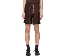 Brown Overlock Shorts