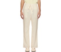 Beige Hard Twist Trousers