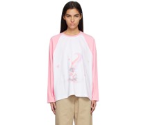 White & Pink Teddy Bear Long Sleeve T-Shirt