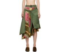 Khaki MA-1 Scarf Midi Skirt