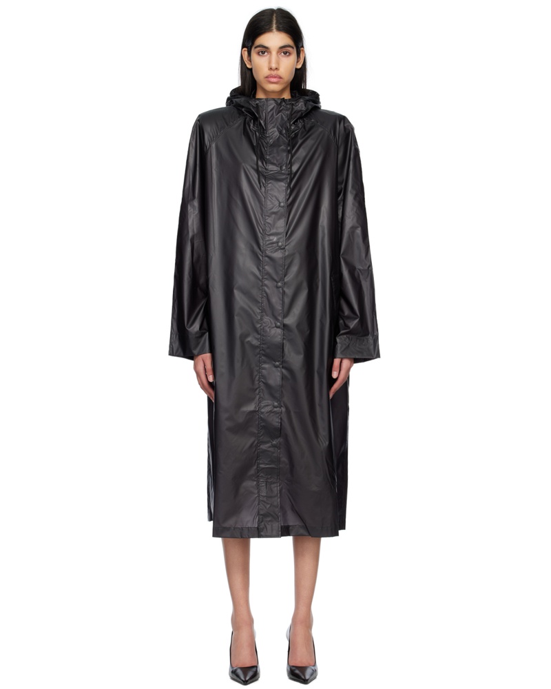WARDROBE.NYC Damen Black Rain Coat