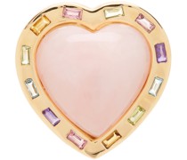 Pink & Gold Large Puff Heart Ring