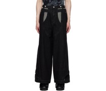 Black Paneled Jeans