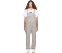 White & Navy Terrell Overalls