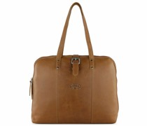 Gold Charles Aktentasche Leder 37 cm Laptopfach cognac