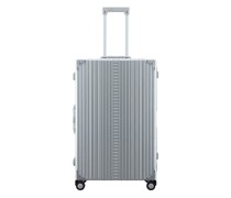 Traveler Macro 4-Rollen Trolley 77 cm mit Kleidersack platinum