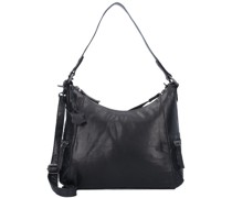 Schultertasche Leder black
