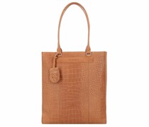 Casual Cayla Shopper Tasche Leder Laptopfach fresh cognac