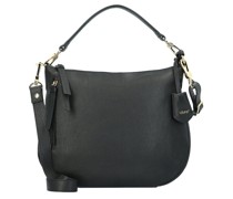 Juna Schultertasche Leder black/gold