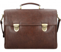Toscana Aktentasche Leder 42 cm Laptopfach kastanie