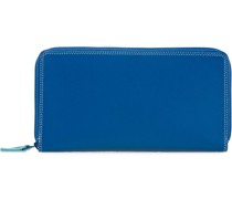 Medium Tri-fold Geldbörse I Leder 14 cm denim