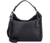 Piuma Weaving Schultertasche Leder black/nickel