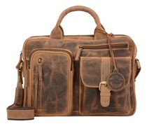 Vintage Aktentasche Leder Laptopfach brown