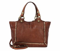 Handtasche Leder 17 cm cognac