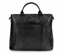 Memphis Handtasche Leder 37 cm Laptopfach black 2