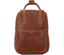 Wax Pull Up Bellary City Rucksack Leder 30 cm cognac