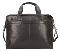 Aktentasche Leder Laptopfach black