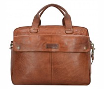 Saddle Aktentasche Leder 41 cm Laptopfach cognac