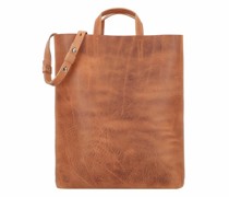 Paperbag Shopper Tasche Leder cognac