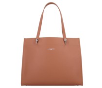 Pur & Element Shopper Tasche Leder camel-in-champagne