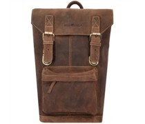 Vintage Rucksack Leder 42 cm Laptopfach brown