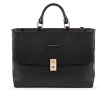 Dafne Handtasche RFID Leder Laptopfach black