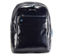 Blue Square Rucksack Leder Laptopfach nacht