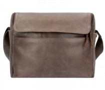 2in1 Aktentasche Leder 36 cm Laptopfach taupe