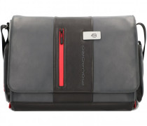 Urban Messenger Leder 36 cm Laptopfach grey black