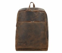 Hertz Rucksack Leder 45 cm Laptopfach dunkel