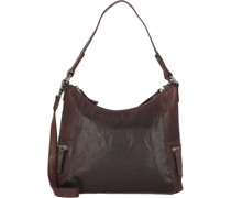 Schultertasche Leder darkbrown