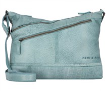 Femi & Nine Umhängetasche Leder 37 cm petrol