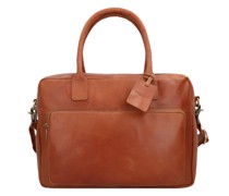Vintage Mitch Aktentasche Leder 39 cm Laptopfach cognac