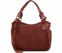 Soft Weaving Milva Schultertasche Leder 40 cm charming cognac