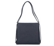 Pure Schultertasche Leder 30 cm navy