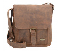 Antik Umhängetasche Leder 24 cm natur