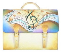 Art+Craft Aktentasche Leder 41 cm Laptopfach handbemalt