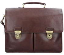 Toscana Aktentasche Leder Laptopfach kastanie
