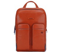 Blue Square Revamp Rucksack RFID Leder Laptopfach tobacco