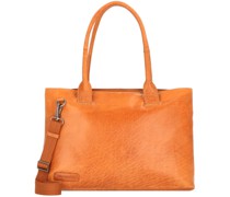 Rock Amber Schultertasche Leder Laptopfach cognac