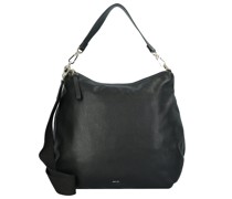 Erna Schultertasche Leder black/gold
