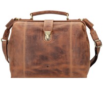 Vintage Handtasche Leder 32 cm brown