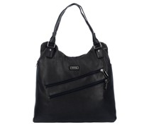 Black Nappa Schultertasche Leder 38 cm black