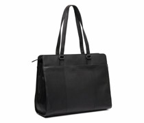 Fidenza Schultertasche Leder 40 cm Laptopfach black