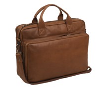 Wax Pull Up Aktentasche Leder 40 cm Laptopfach cognac