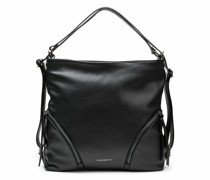 Milano Leather Schultertasche Leder 36 cm black