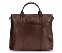 Memphis Handtasche Leder 37 cm Laptopfach dark brown 2