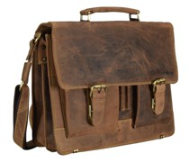 Vintage Aktentasche Leder 40 cm Laptopfach