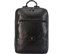 Montana Rucksack RFID Leder Laptopfach black